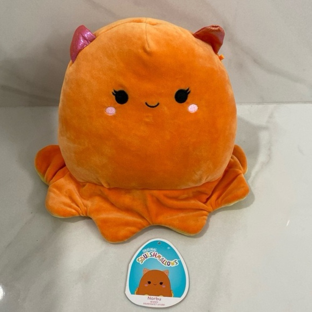 Squishmallows  Norbu 8  Orange Dumbo Octopus